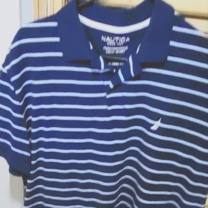Nautical polo shirt  blue striped